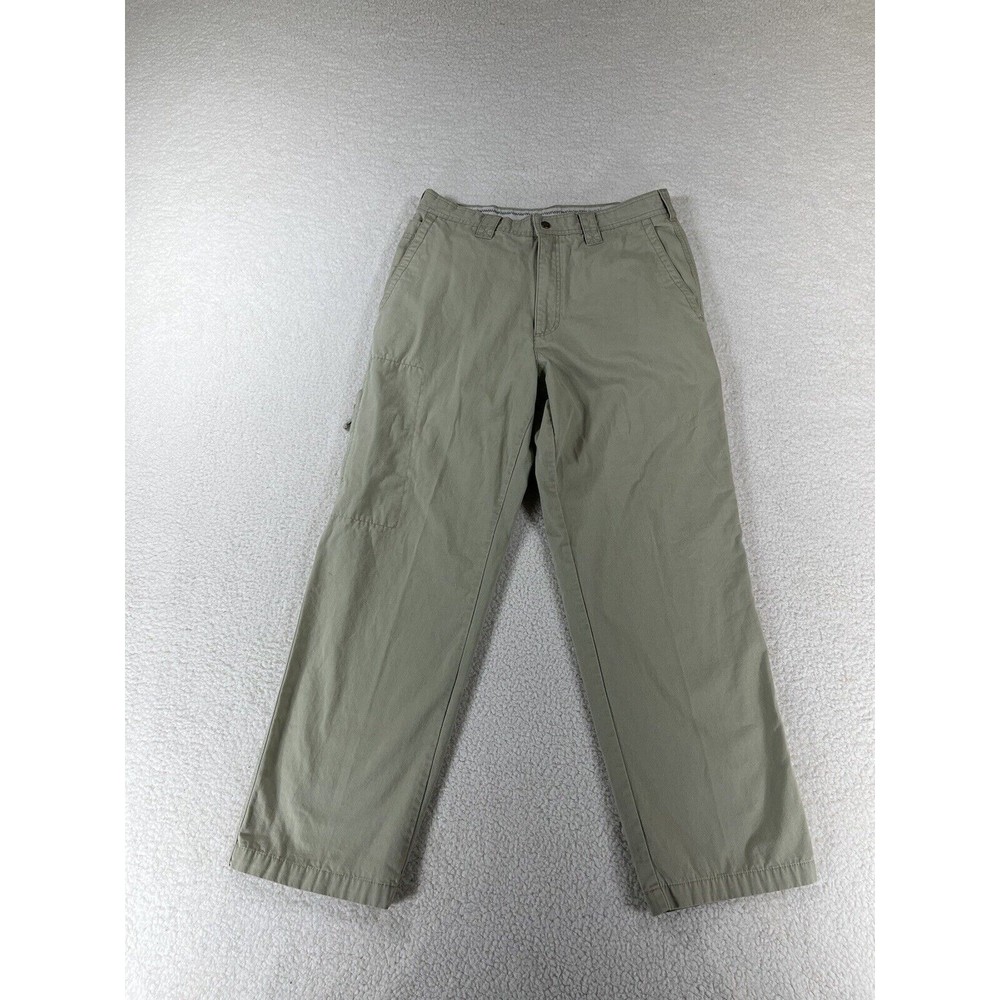 Columbia 0106 AM 8255 Men's Sz 34 Khaki‎ Canvas Hiking Zip Cargo Pockets Pants